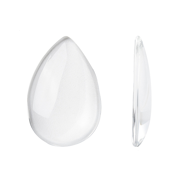 

PandaHall Transparent Teardrop Glass Cabochons, Clear, 30x20x6mm Glass Teardrop Clear