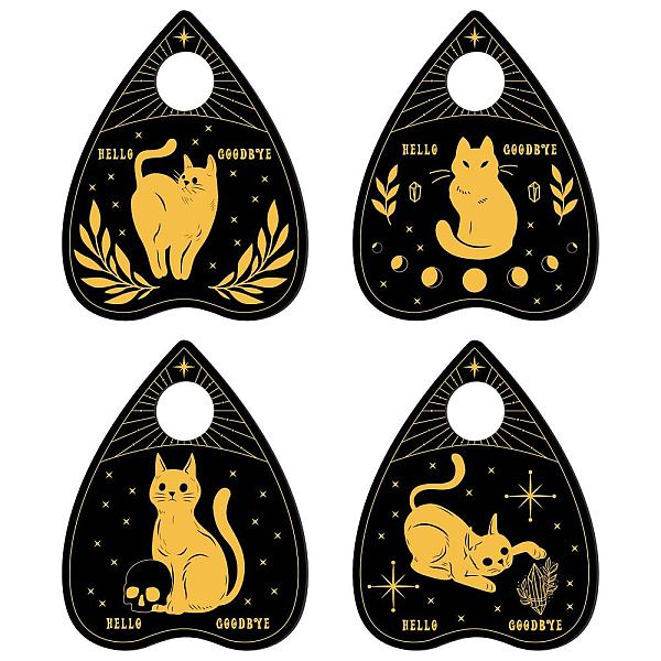 

PandaHall CREATCABIN 4Pcs Crystal Ball Stand Wood Mini Crystal Sphere Display Stand Planchette Crystal Holder Cat Witch Stuff Wiccan Small..., Black