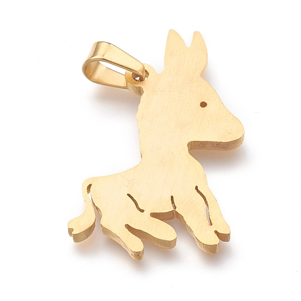 

PandaHall 304 Stainless Steel Pendants, Burro, Golden, 34.5x24x2mm, Hole: 7x4mm 304 Stainless Steel Other Animal
