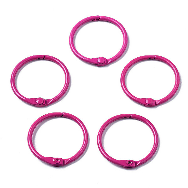 

PandaHall Spray Painted Iron Split Key Rings, Ring, Camellia, 30x4mm Iron Ring Pink