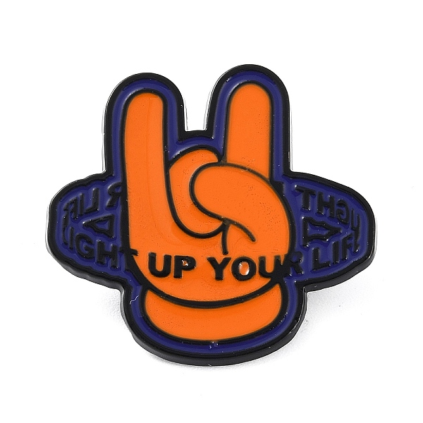 

PandaHall Gesture Creative Rock Music Theme Enamel Pins, Black Alloy Badge for Clothes Backpack, Dark Orange, 30.5x33x1.5mm Alloy+Enamel...