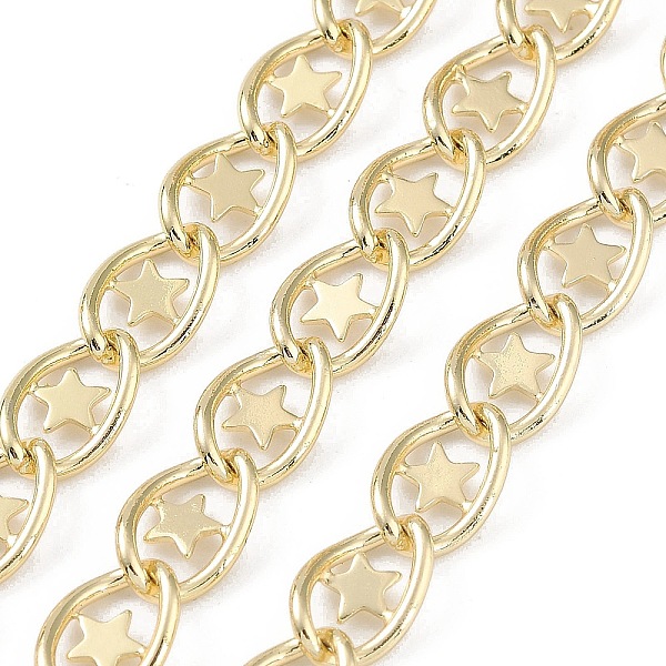 

PandaHall Rack Plating Brass Curb Chains, Long-Lasting Plated, Soldered, with Spool, Lead Free & Cadmium Free, Real 18K Gold Plated, Link...