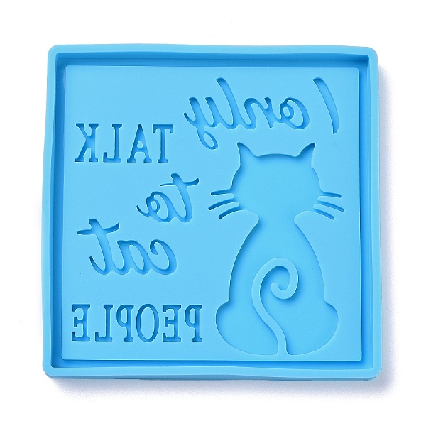 

PandaHall DIY Pendant Silicone Molds, Resin Casting Molds, For UV Resin, Epoxy Resin Jewelry Making, Square with Cat Pattern & Word, Deep...