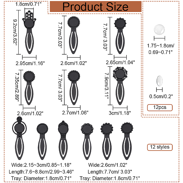 Nbeads ブックマーク ペンダント トレイ キット 12 セット