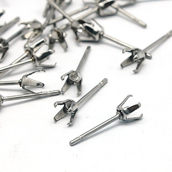 

PandaHall 304 Stainless Steel Stud Earring Findings, Stainless Steel Color, 15x4mm 304 Stainless Steel Others