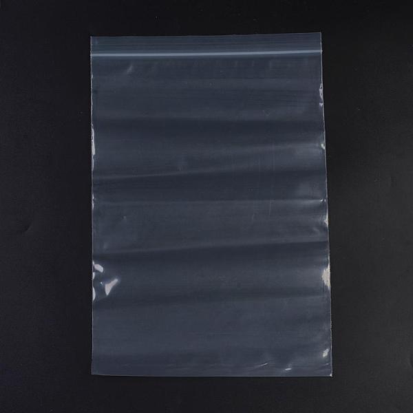 PandaHall Plastic Zip Lock Bags, Resealable Packaging Bags, Top Seal, Self Seal Bag, Rectangle, White, 36x24cm, Unilateral Thickness: 3.9...