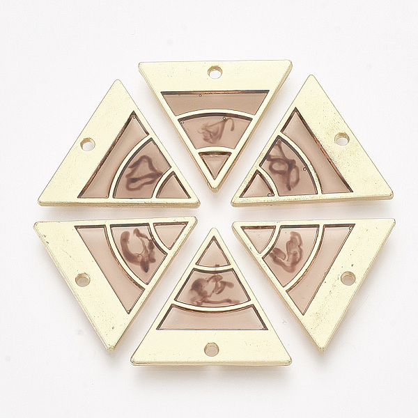 

PandaHall Epoxy Resin Pendants, with Alloy Findings, Inverted Triangle, Golden, Dark Salmon, 21x23x2mm, Hole: 1.6mm Alloy+Epoxy Resin...