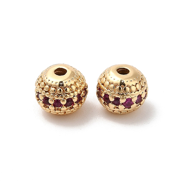 

PandaHall Brass Micro Pave Cubic Zirconia Beads, Round, Real 18K Gold Plated, 5.8x5mm, Hole: 1mm Brass+Cubic Zirconia Round