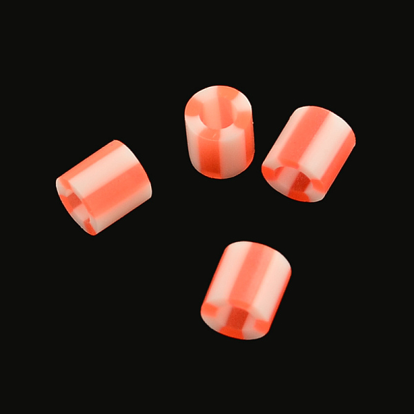 

PandaHall PE DIY Melty Beads Fuse Beads Refills, Column, Orange Red, 5x5mm, Hole: 3mm Plastic Column Red