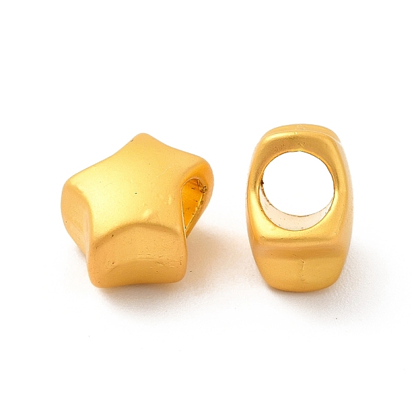 

PandaHall Rack Plating Alloy European Beads, Large Hole Beads, Lead Free & Cadmium Free & Nickel Free, Star, Matte Gold Color, 10.5x9.5x7mm...