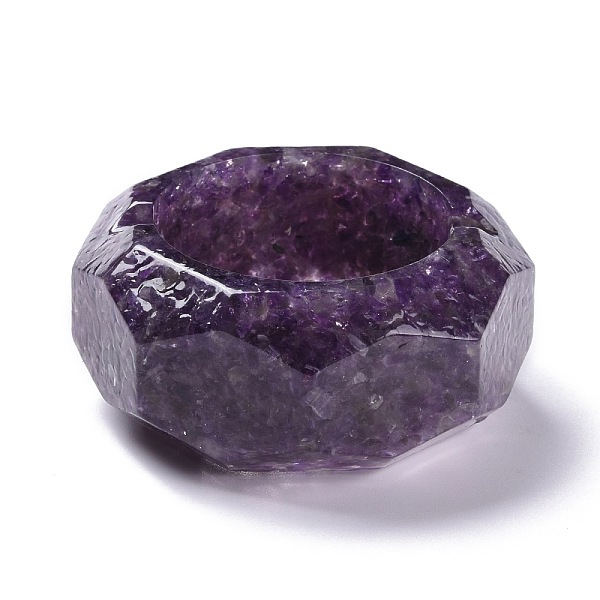 

PandaHall Natural Amethyst Ashtray, with Resin, Home OFFice Tabletop Decoration, Octagon, 78.5x73x34mm, Inner Diameter: 50mm Amethyst...