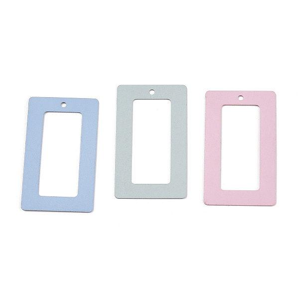 

PandaHall Brass Pendants, Rectangle, Mixed Color, 32x18x0.5mm, Hole: 1.5mm Brass Rectangle Multicolor