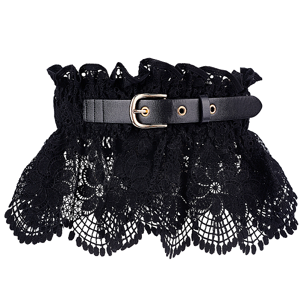 

PandaHall GORGECRAFT Elastic Black Lace Wide Waistband Hollow Out Embroidered Lace Wrap Around Waist Belts with Adjustable Decoration Buckle...