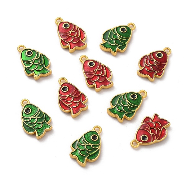 

PandaHall Alloy Enamel Pendants, Matte Gold Color, Fish, Mixed Color, 15.8x10.2x2.5mm, Hole: 1.4mm Alloy+Enamel Fish Multicolor