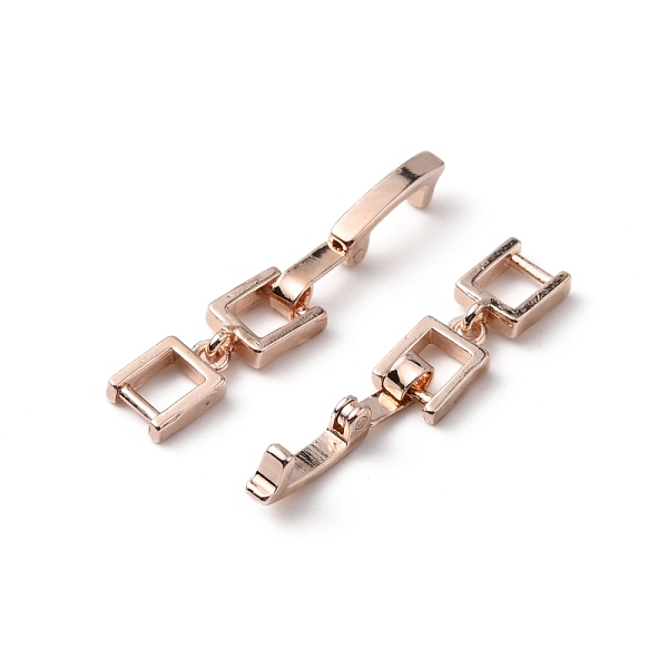 

PandaHall Brass Fold Over Clasps, Bracelet, Necklace Jewelry Extender, Rose Gold, 29mm, Link: 8x5.5x2mm, Clasp: 10x2x4mm Brass