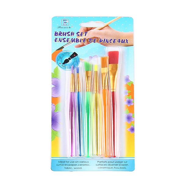 Plastic Children's Nylon Brush Head Tempera Paint Brush Set