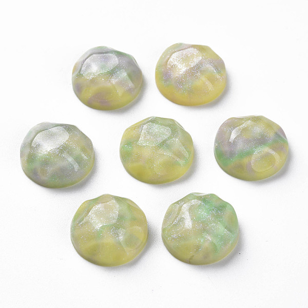 

PandaHall Transparent Resin Cabochons, Water Ripple Cabochons, with Glitter Powder, Half Round, 16x7mm Resin Half Round
