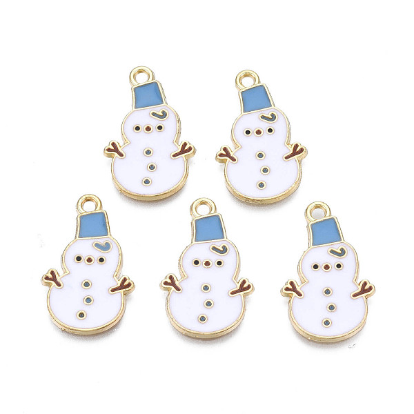 

PandaHall Rack Plating Alloy Enamel Pendants, Cadmium Free & Nickel Free & Lead Free, Light Gold, Christmas, Snowman, Cornflower Blue...