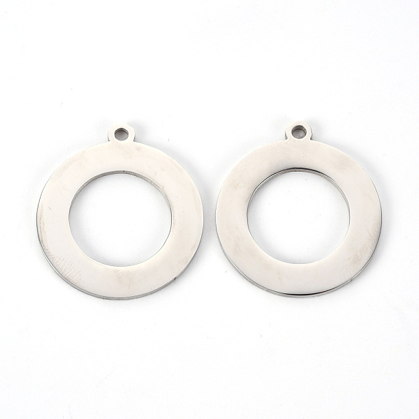 

PandaHall 201 Stainless Steel Pendants, Laser Cut, Donut, Stainless Steel Color, 28x25x1.2mm, Hole: 2mm 201 Stainless Steel Donut
