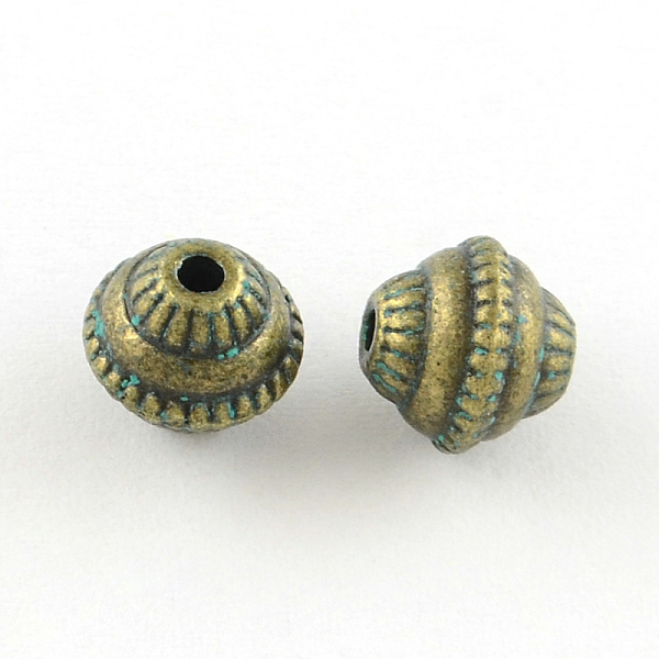 

PandaHall Bicone Zinc Alloy Beads, Cadmium Free & Lead Free, Antique Bronze & Green Patina, 8x7mm, Hole: 2mm Alloy Bicone