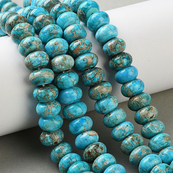Brins de perles de jaspe impérial naturel