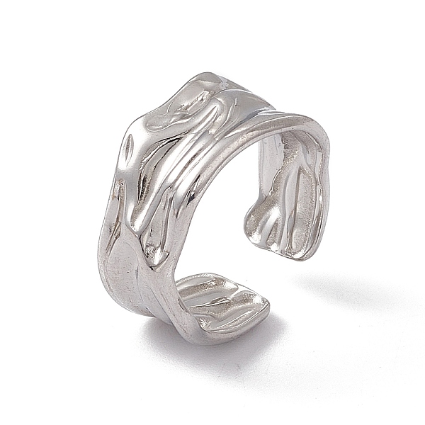 

PandaHall 304 Stainless Steel Twist Wave Open Cuff Ring for Women, Stainless Steel Color, US Size 7 1/4(17.5mm) 304 Stainless Steel