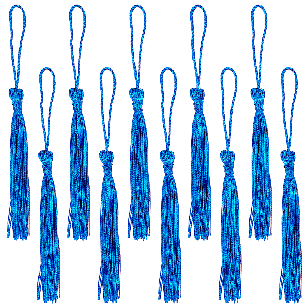 

PandaHall SUNNYCLUE 100Pcs Sewing Tassels Bulk Handmade Bookmark Tassel Silky Tassels for Jewelry Making Soft Craft Tassels with Loops..., Blue
