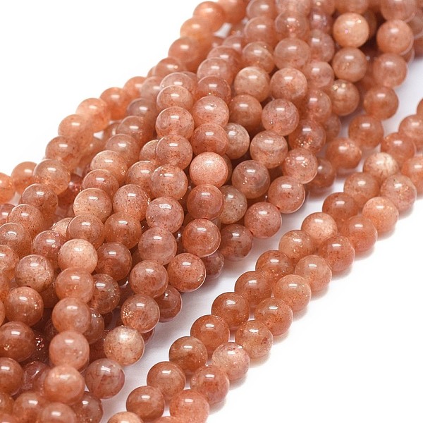 

PandaHall Natural Sunstone Beads Strands, Round, 6mm, Hole: 0.8mm, about 66pcs/strand, 15.75 inch(40cm) Sunstone Round
