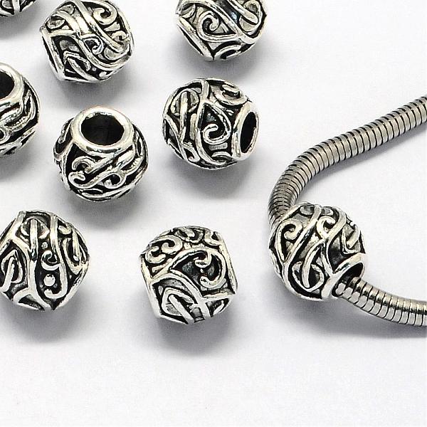 

PandaHall Alloy European Beads, Large Hole Beads, Rondelle, Antique Silver, 11x10.5mm, Hole: 5mm Alloy Rondelle