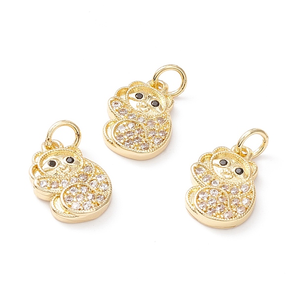 

PandaHall Brass Micro Pave Clear Cubic Zirconia Pendants, Long-Lasting Plated, Lead and Cadmium Free, Panda, Golden, 13.5x10x2.5mm, Hole..., Gold