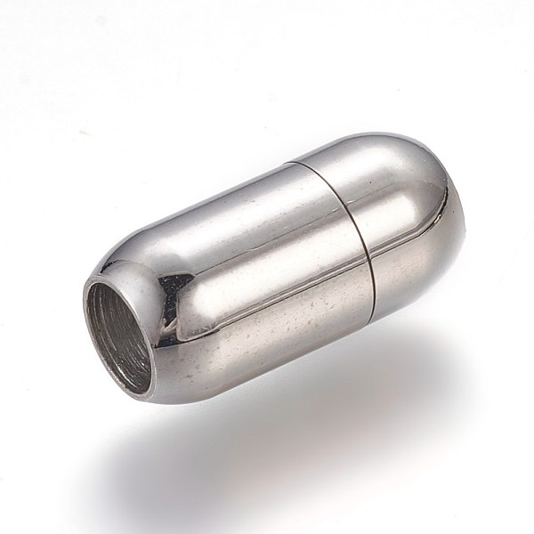 

PandaHall 304 Stainless Steel Magnetic Clasps with Glue-in Ends, Oval, Stainless Steel Color, 20x10mm, Hole: 6mm 304 Stainless Steel Oval