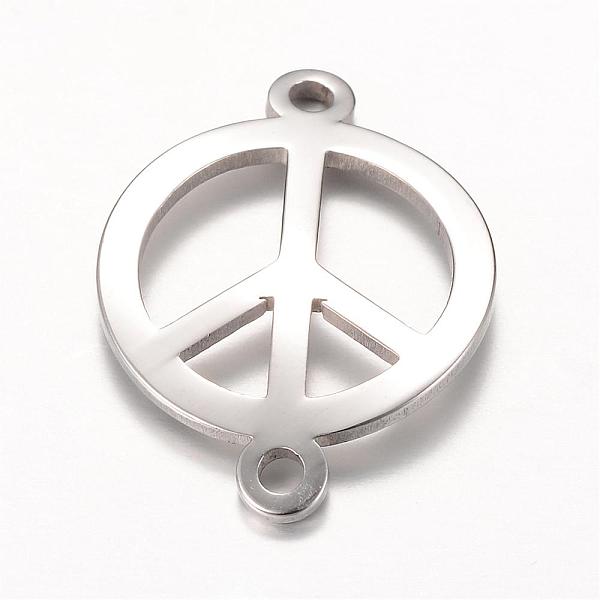 

PandaHall 201 Stainless Steel Links connectors, Peace Sign, Stainless Steel Color, 22x16x1mm, Hole: 1.5mm 201 Stainless Steel Peace Sign