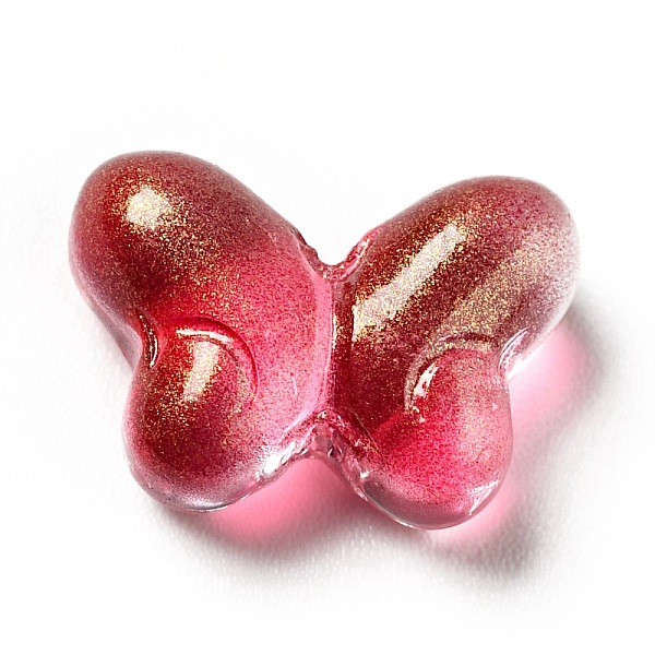 

PandaHall Transparent Baking Paint Glass Beads, with Glitter Powder, Butterfly, Red, 10x14x5.5mm, Hole: 1mm Glass Butterfly Red