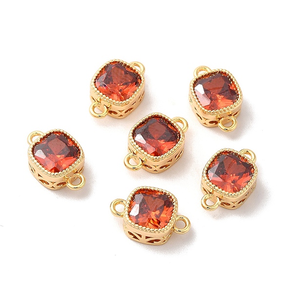

PandaHall Real 18K Gold Plated Brass Cubic Zirconia Links Connectors, Square, Chocolate, 11x7x4mm, Hole: 1.2mm Brass+Cubic Zirconia Square..., Brown
