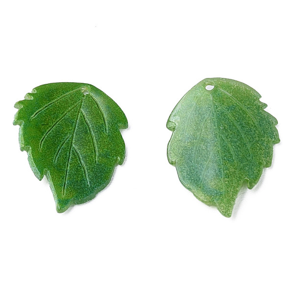 

PandaHall Plastic Pendants, Leaf, Green, 19x14x1.5mm, Hole: 0.9mm Plastic Leaf Green
