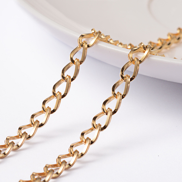 

PandaHall Ion Plating(IP) 304 Stainless Steel Twisted Chain Curb Chains, Unwelded, with Spool, Golden, 6x4x0.8mm, about 32.8 Feet(10m)/roll...
