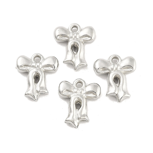 

PandaHall CCB Plastic Pendant, Bowknot, Platinum, 16x13x3mm, Hole: 1.5mm, about 1851pcs/500g Plastic Bowknot