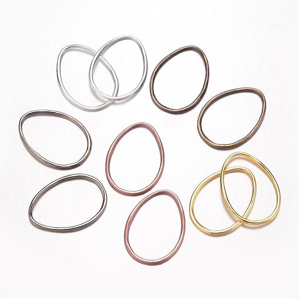 

PandaHall Alloy Linking Rings, teardrop, Cadmium Free & Lead Free, Mixed Color, 38x28x2mm, Hole: 24x35mm Alloy Teardrop