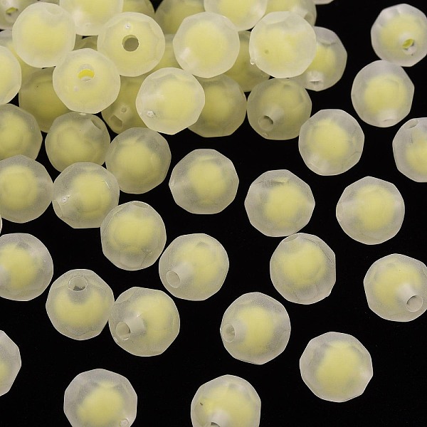 

PandaHall Transparent Acrylic Beads, Bead in Bead, Frosted, Faceted, Round, Yellow, 9.5x9.5mm, Hole: 2mm, about 1041pcs/500g Acrylic Round...