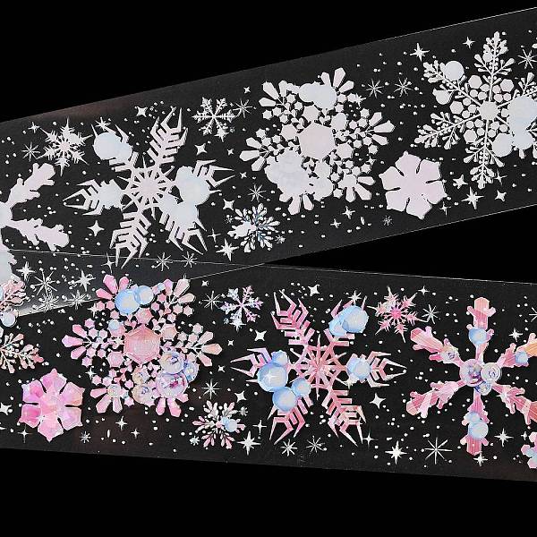 

PandaHall Winter Theme PET Waterproof Adhesive Tape, Snowflake Decorative Tape for DIY Scrapbooking, Card Making, Round, 50x0.1mm, 2m/roll..., Red