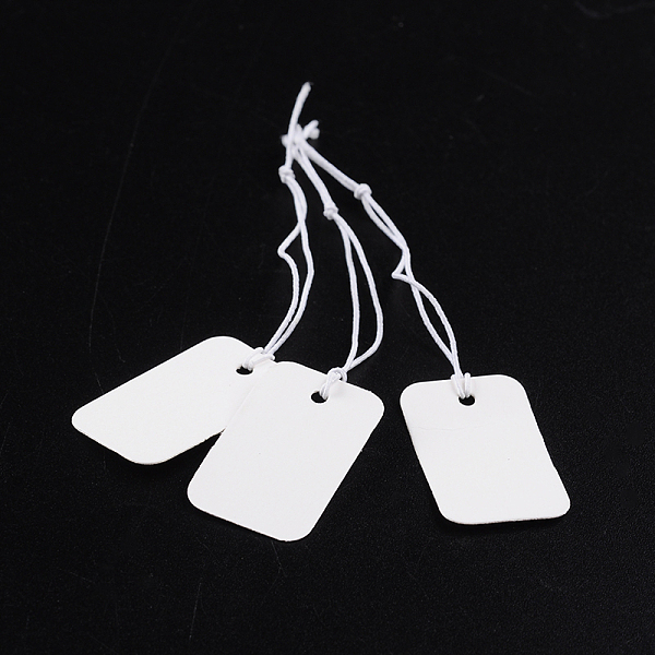 

PandaHall Paper Price Cards, Can be tied on the products, Rectangle, White, 25x15x0.3mm Paper White
