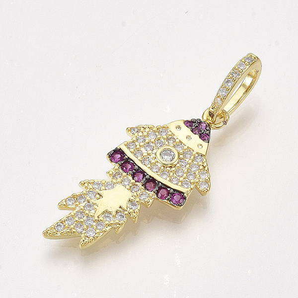 

PandaHall Brass Micro Pave Cubic Zirconia Pendants, Rocket, Colorful, Golden, 26.5x12x2mm, Hole: 6x3.5mm Brass+Cubic Zirconia Vehicle