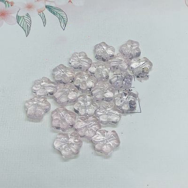 

PandaHall Transparent Handmade Lampwork Beads, Paw Print, Lavender Blush, 13x14mm Lampwork Others
