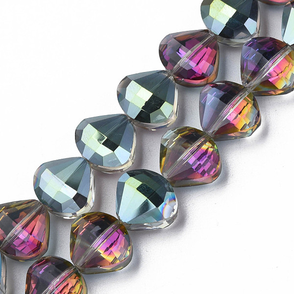 

PandaHall Electroplate Transparent Glass Beads Strands, Half Plated, Faceted, Teardrop, Cadet Blue, 10.5x12x6.5mm, Hole: 1mm, about...