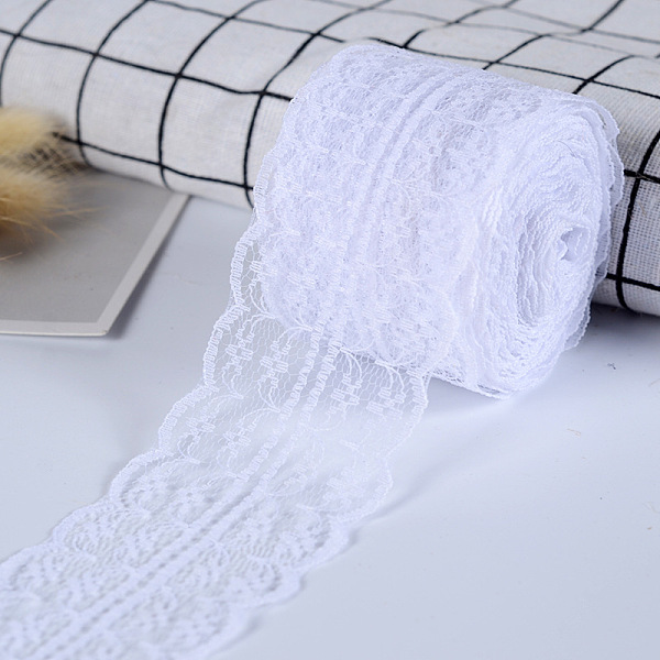 

PandaHall Polyester Lace Trim, Waved Edge with Bat Pattern, Garment Accessories, White, 1-3/4 inch(45mm), about 10.94 Yards(10m)/Roll...