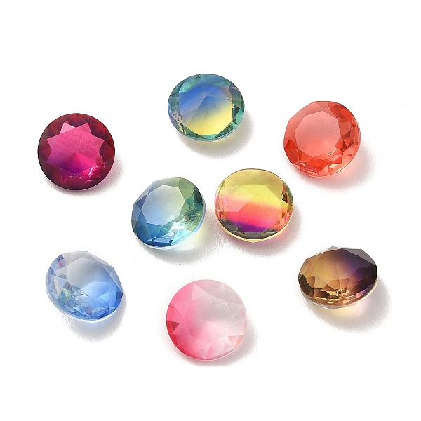 

PandaHall Faceted K9 Glass Rhinestone Cabochons, Pointed Back, Flat Round, Mixed Color, 10x5mm Glass Rhinestone Flat Round Multicolor