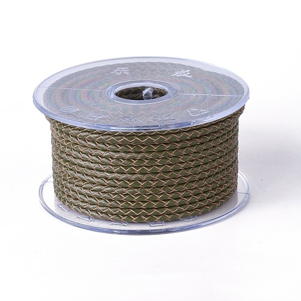 

PandaHall Braided Cowhide Cord, Leather Jewelry Cord, Jewelry DIY Making Material, Dark Olive Green, 5mm, about 21.87 yards(20m)/roll...
