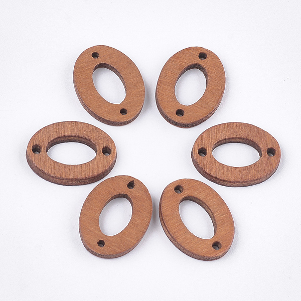 

PandaHall Painted Poplar Wood Links, Oval, Chocolate, 20x15x2.5mm, Hole: 1.5mm Wood Oval Brown