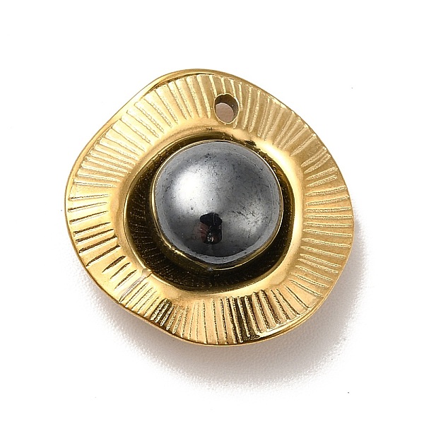 

PandaHall Ion Plating(IP) 304 Stainless Steel Pendants, with Enamel, Golden, Flat Round, Black, 16.5x17x7.5mm, Hole: 1.2mm Stainless...