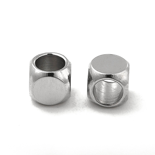 

PandaHall 201 Stainless Steel Cube Beads, Stainless Steel Color, 4x4x4mm, Hole: 2.8mm 201 Stainless Steel Cube